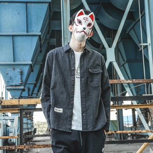 青少年复古长袖衬衫