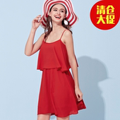 女装 吊带纯色简约连衣裙B13294 OSA欧莎夏季新款