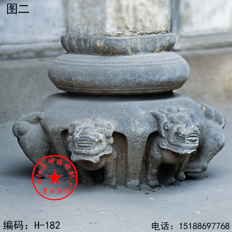 石雕柱顶石 汉白玉柱墩石头仿古石墩石雕柱础柱底座复古怀旧石鼓