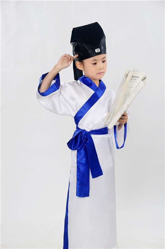 查看淘宝六一儿童古装国学服汉服唐装男童演出服书童装古代三字经服装
