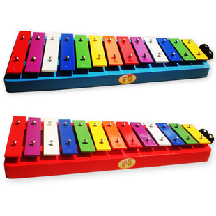 木琴5折包邮:幸福豆奥尔夫乐器(专业调音)儿童13音铝片琴木琴 送琴谱