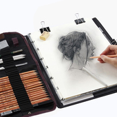 画板专业绘画工具用品初学者18件套柏邮 马可素描炭笔铅笔套装