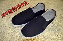 老北京防臭司机单鞋 松紧口白底布鞋 春夏上海工艺白塑料底男式布鞋
