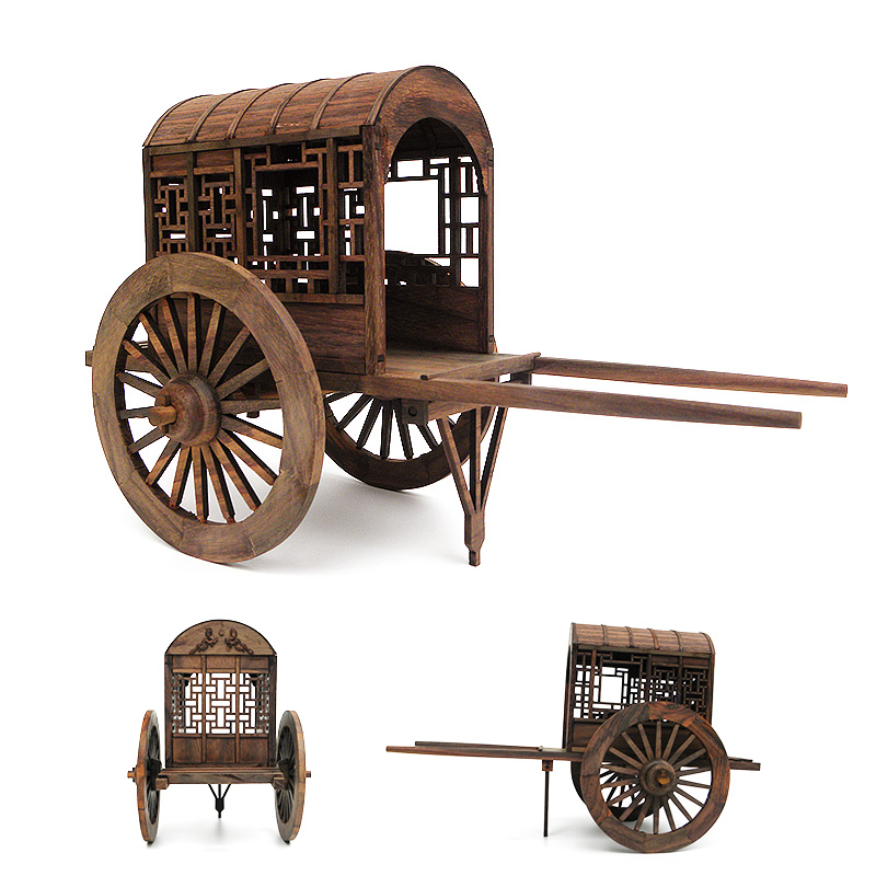 古时候古代马车模型轿车木质装饰品摆件中国风礼物送长辈客厅家居