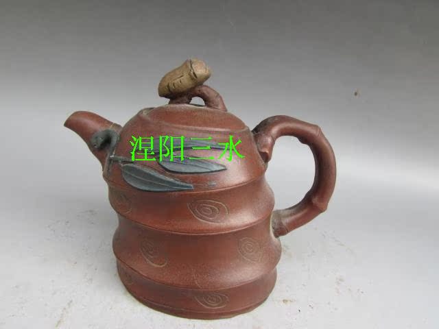 Z38古玩收藏农村老物件紫砂壶全手工原矿名家竹叶青紫砂茶壶