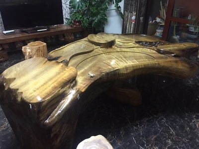 根雕茶几 金丝楠木\鸡翅木原木整体树根雕刻茶桌花梨实木茶海茶台