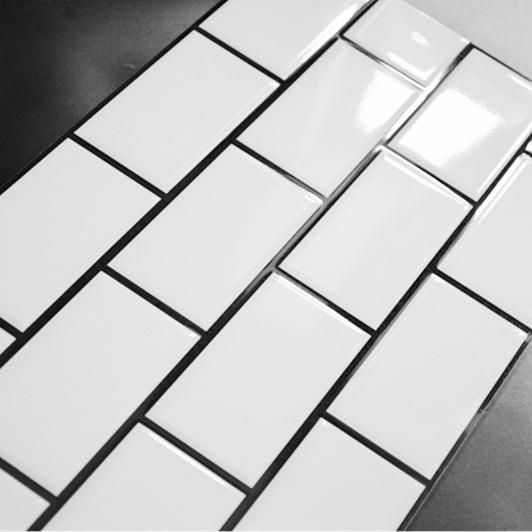 工字格300x600哑光亮光黑白缝格子砖厨卫浴室墙面砖面包店内墙砖