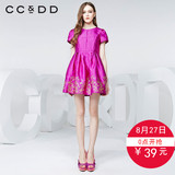 CCDD2016夏装新款专柜正品女装 印花高腰裙 修身时尚连衣裙
