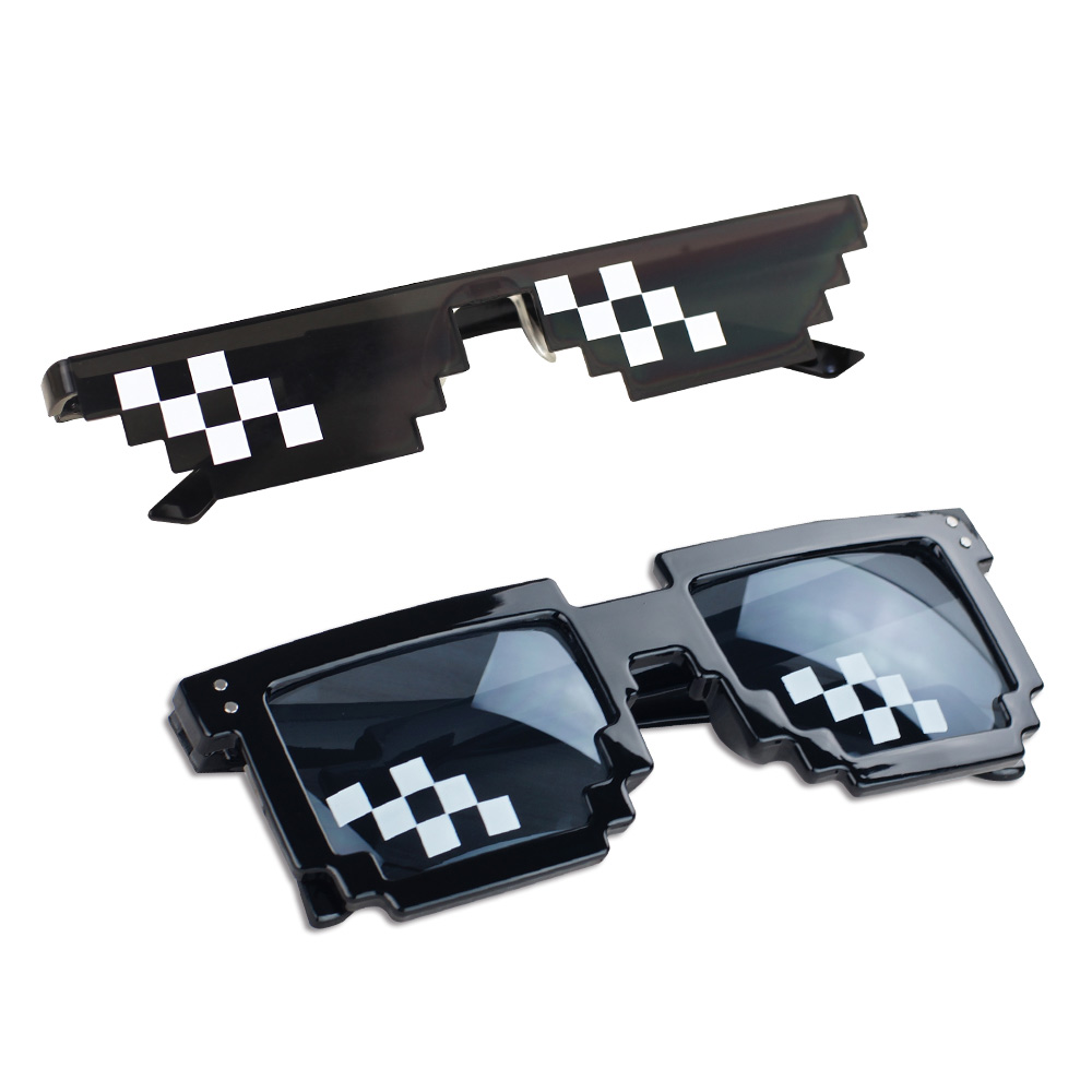 漫趣动漫二次元周边我的世界马赛克像素装b眼镜thug life打码墨镜