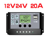 光伏板电池组件家用 24V 充电器USB 20A通用 太阳能控制器12V