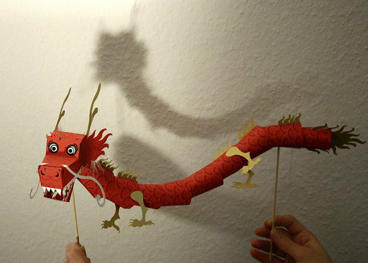 diy手工益智剪纸折纸儿童玩具 中国龙 舞龙喜庆神龙 3d立体纸模型