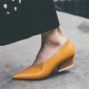 v口粗跟OL奶奶鞋