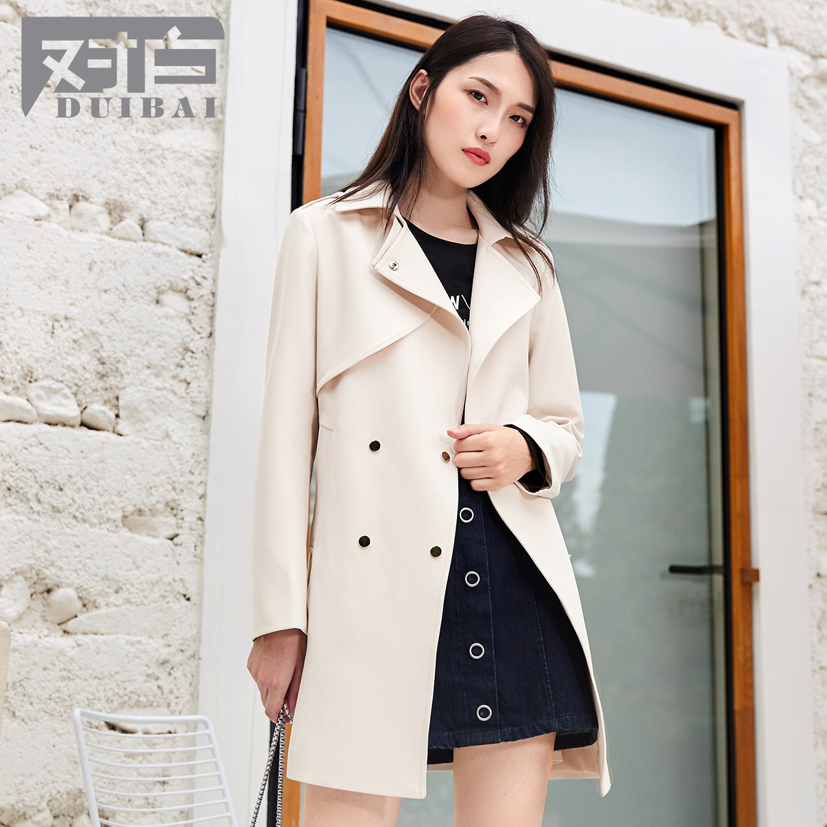 2022新款女式风衣外套韩版修身显瘦流行长款风衣女春款外套-阿里巴巴