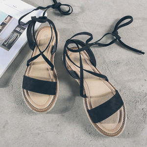 系带平底罗马凉鞋