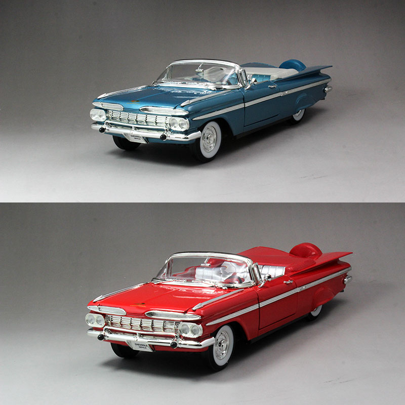路鹰1:18 雪佛兰英帕拉 浅蓝色 1959 chevrolet impala 汽车模型