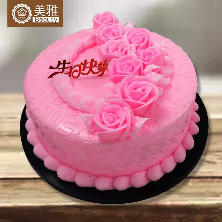 m220欧式新款仿真蛋糕模型样 橱窗粉色奶油裱花塑胶生日蛋糕包邮