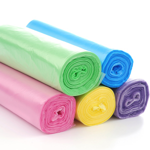 彩色加厚家用中号点断式垃圾袋5卷装