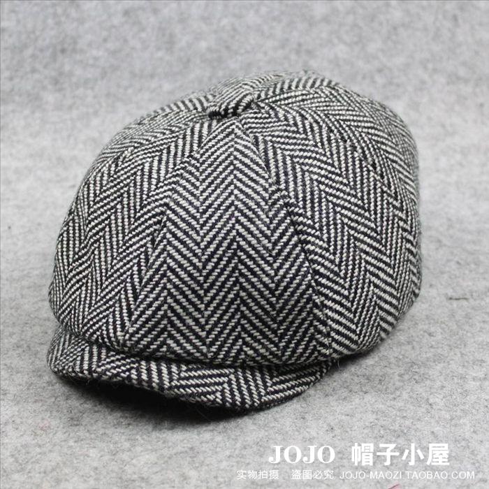 功夫瑜伽成龙大哥同款条纹鸭舌帽男士贝雷帽春秋休闲时尚潮流英伦