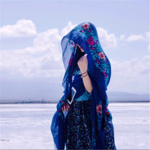 民族风刺绣亚麻围巾披肩