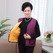 加绒加厚 保暖背心老年人妈妈装 秋冬中老年马甲女棉服大码 天天特价