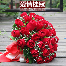手捧花 韩式新娘手捧花缎带手捧花婚礼手捧花仿真玫瑰花摄影婚礼