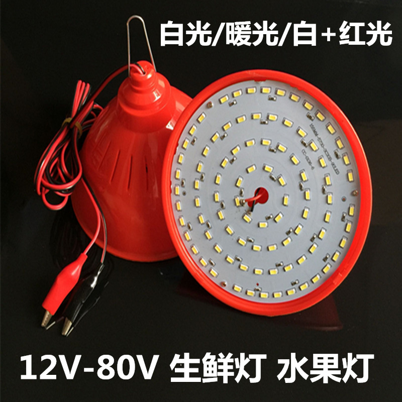 12v水果灯led生鲜灯低压48v60v伏猪肉灯卤菜熟食灯夜市电瓶灯超亮