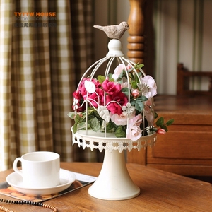 创意复古桌面台式鸟笼烛台