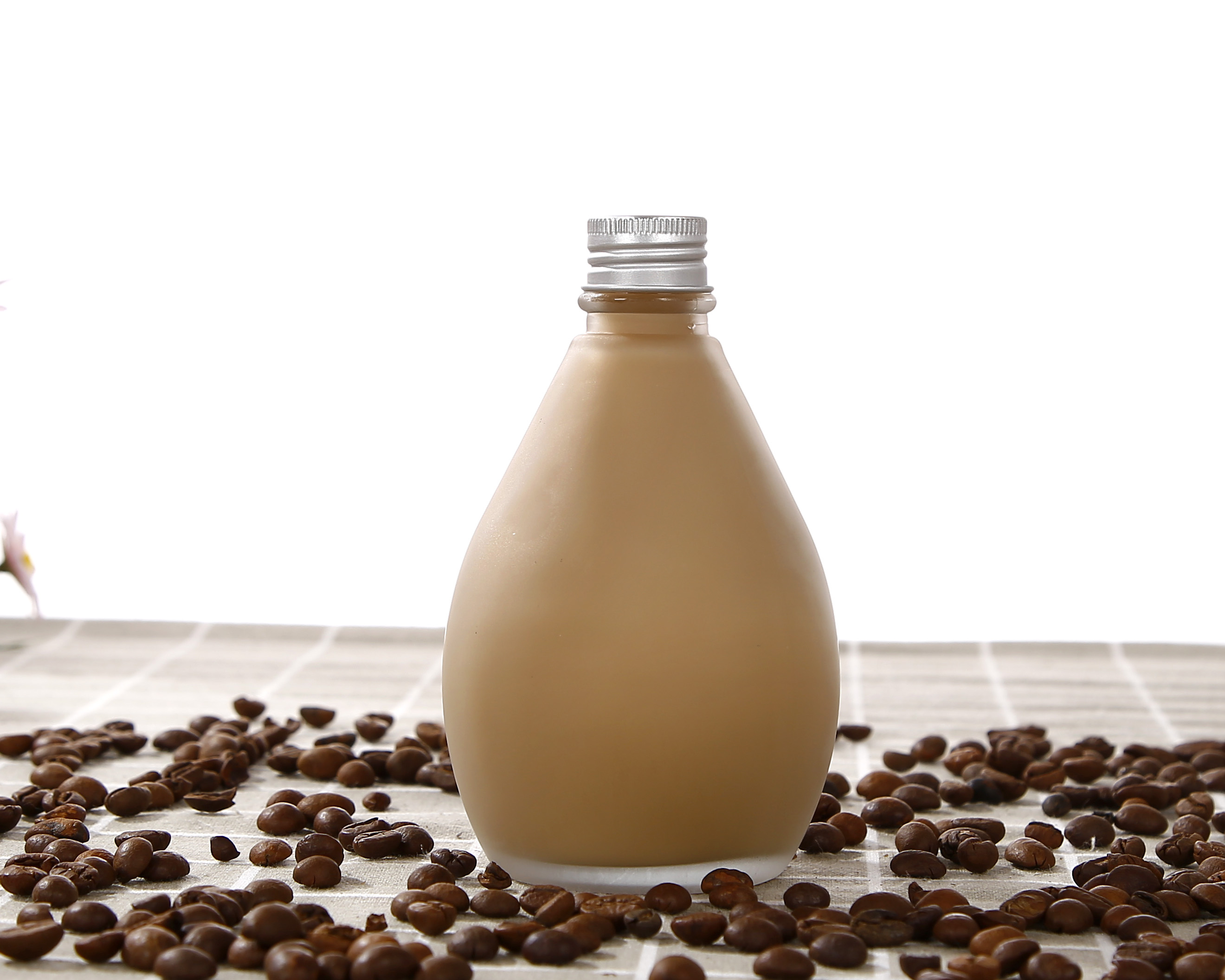 蒙砂玻璃瓶果酒瓶饮料瓶 创意奶茶瓶咖啡瓶 铝盖玻璃酵素瓶果汁瓶