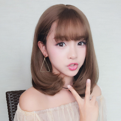 假发女短发bobo头内扣短卷发中长卷发大波浪修脸蓬松自然梨花头套