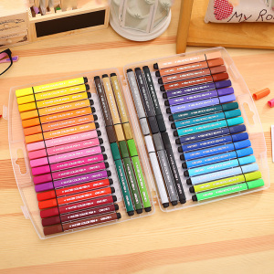 得力三角粗杆可水洗水彩笔套装