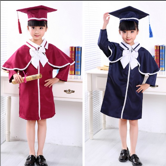 儿童博士服新款毕业礼服演出服少儿中小学生学士服幼儿园披肩合照