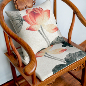 北极绒 加厚棉麻水墨椅垫