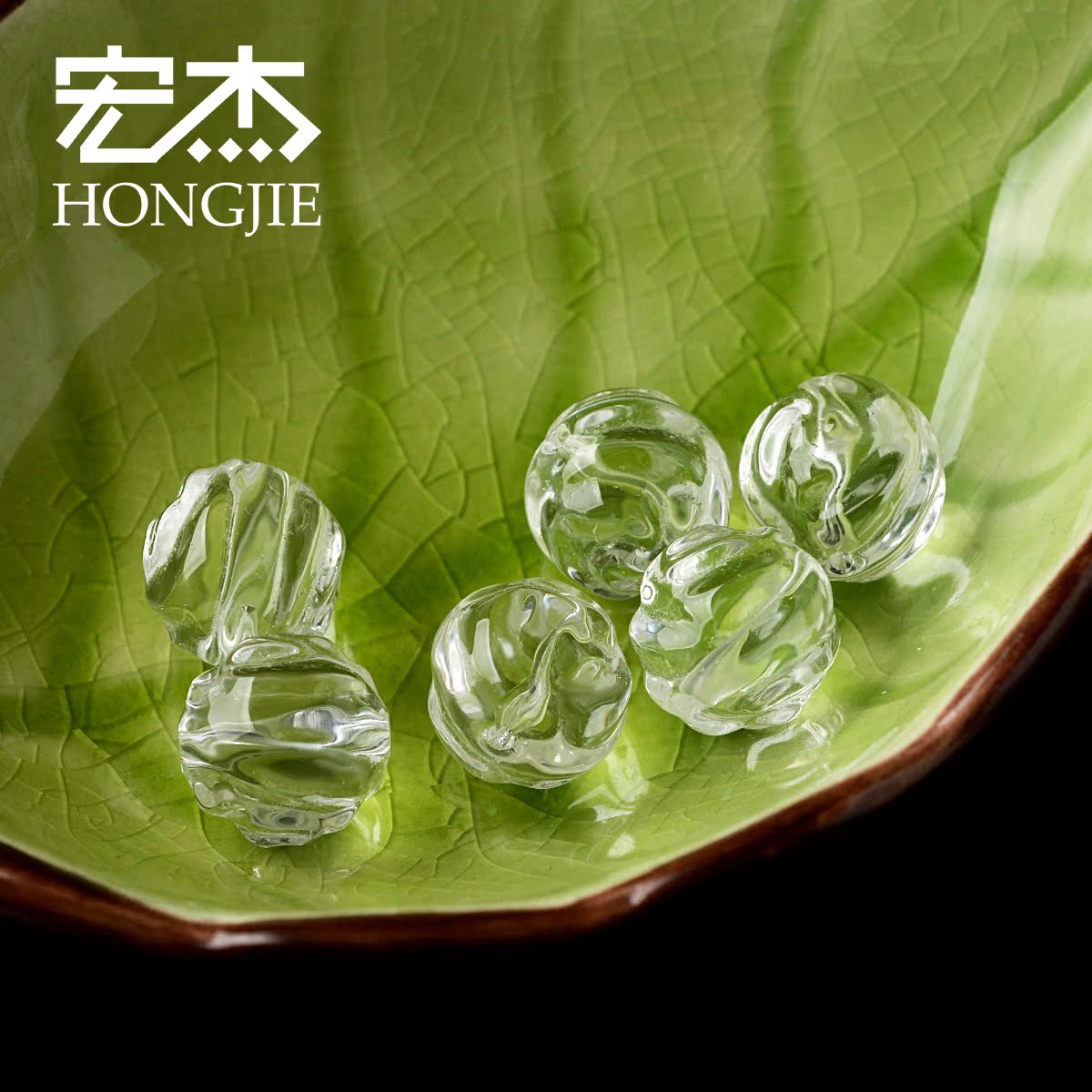 宏杰 白水晶玫瑰花隔珠散珠 转运珠梅花隔珠diy手串饰品配件材料