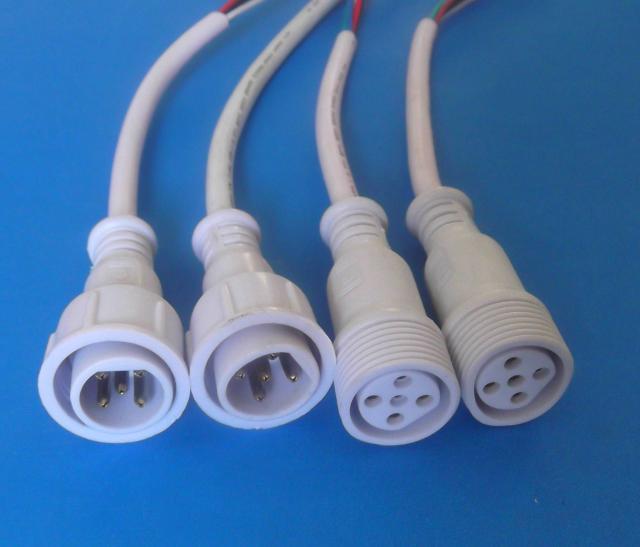 2-5芯防水插头线/公母插头/2芯公母对接插头/公母接头/dc插头电源