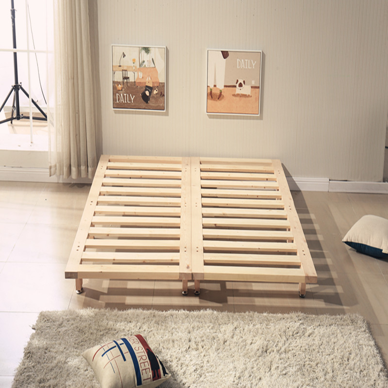 实木双人排骨架床架松木硬板床皮床铺板龙骨架床垫架子1.5米1.8米