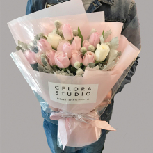 七夕玫瑰进口郁金香花束上海同城生日约会表白送女友鲜花速递
