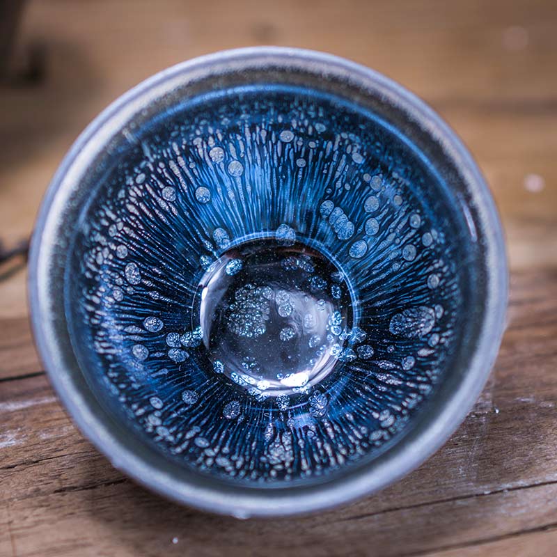 建盏茶杯杯子天目瓷曜变原矿铁胎陈慧敏羽鳞油滴盏主人品茗茶具
