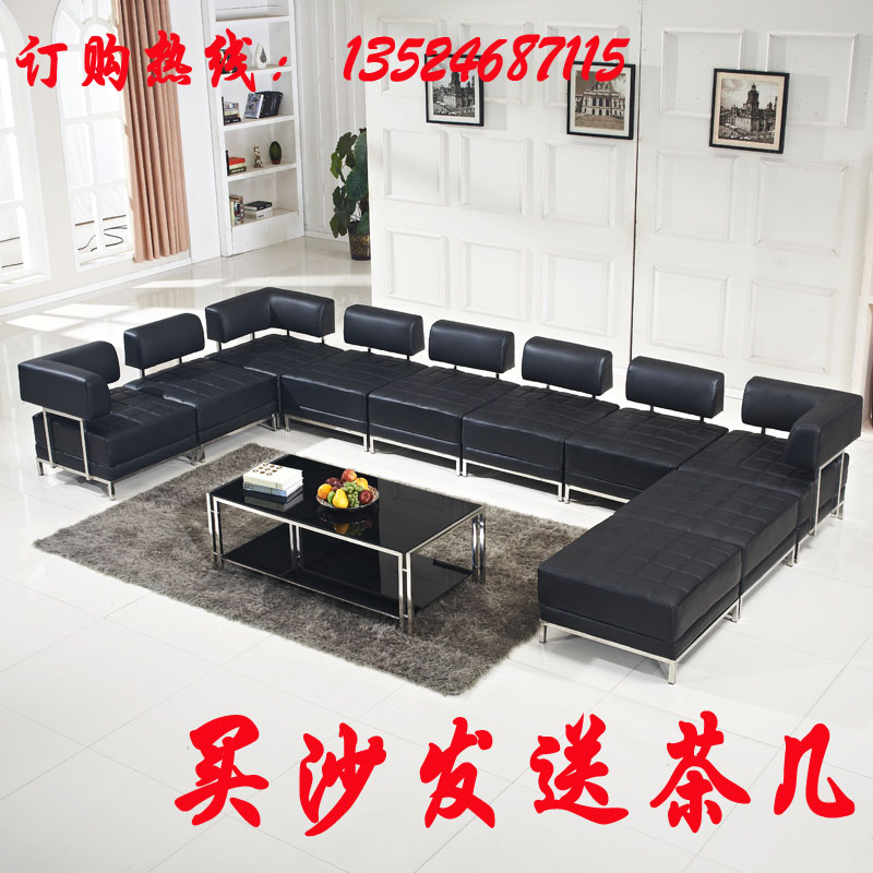 上海转角现代办公接待可拼装西皮真皮不锈钢 自由组合kty洽谈沙发价格