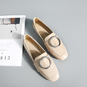 韩版圆环扣平底小皮鞋