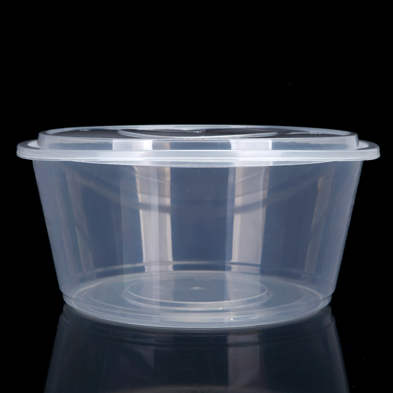 圆形3000ml一次性餐盒饭盒塑料透明外卖打包盒快餐盒圆盆汤盆加厚