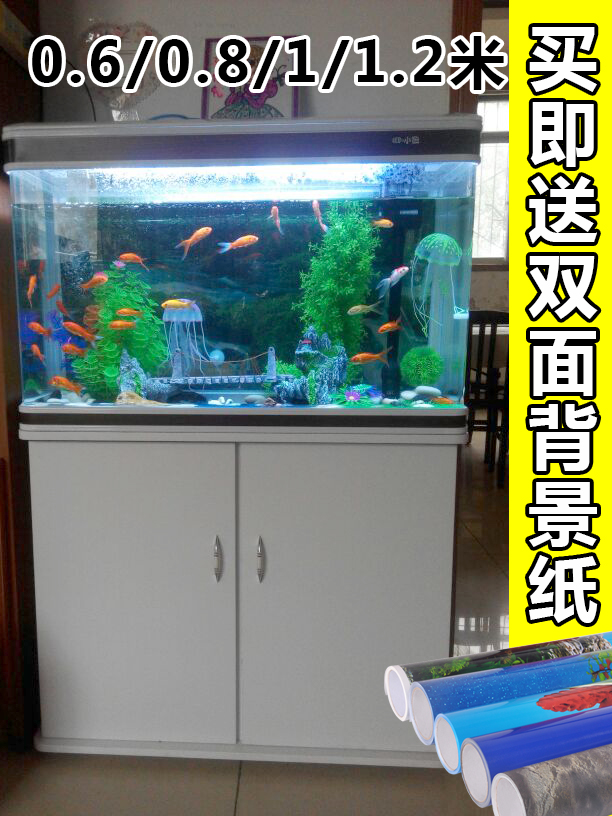 大型鱼缸龙鱼缸底过滤水族箱客厅 玻璃 长方形水族箱底柜1米1.2米