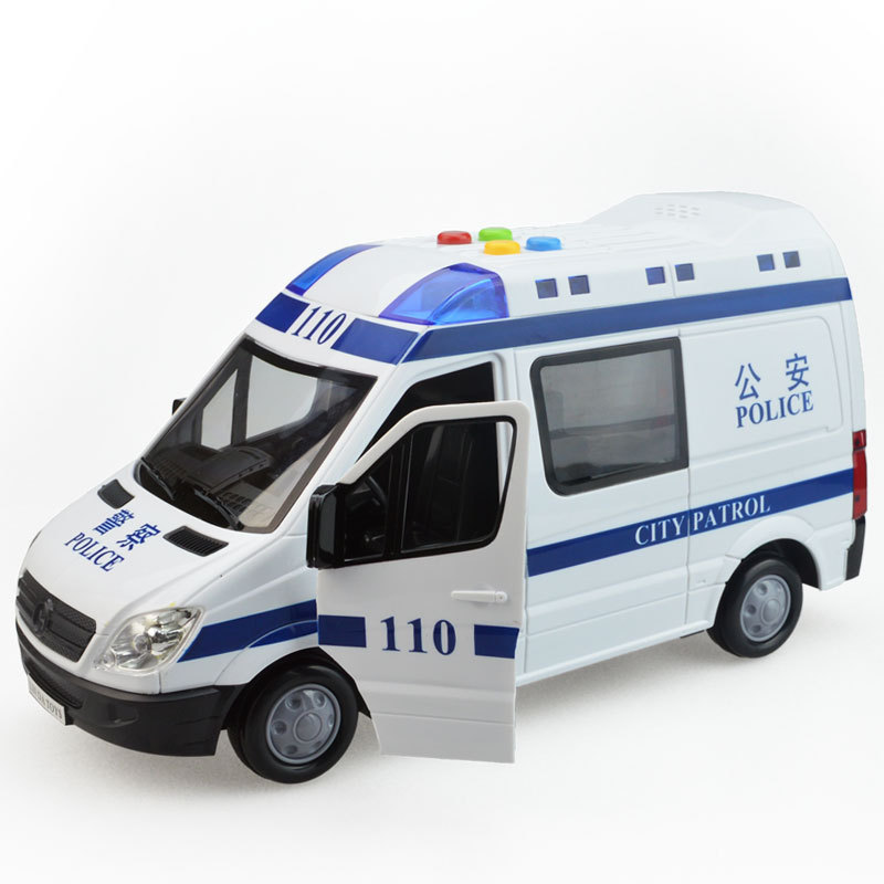 惯性讲故事音乐110公安警车4小孩子1-2-3周岁5耐摔儿童玩具汽车模