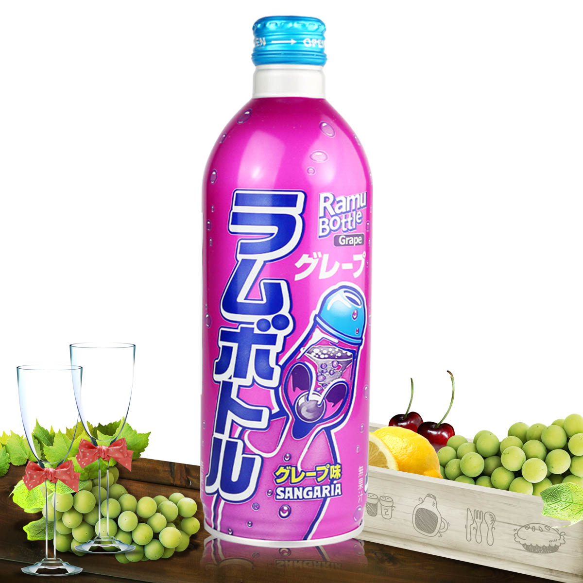 【天猫海外直营】日本纪伊三佳利碳酸饮料 柠檬味汽水350ml*4瓶