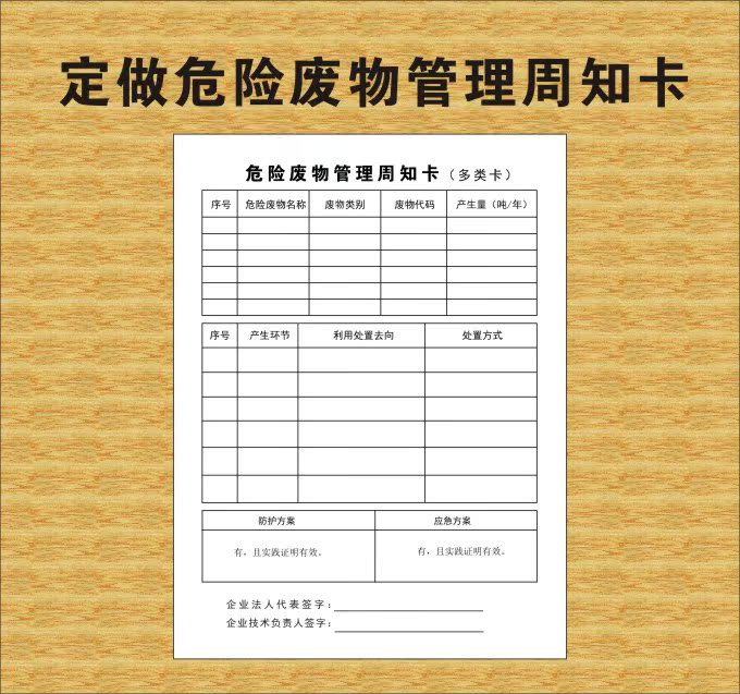 危险废物管理周知卡多类卡 环境保护标志指示牌 pvc板