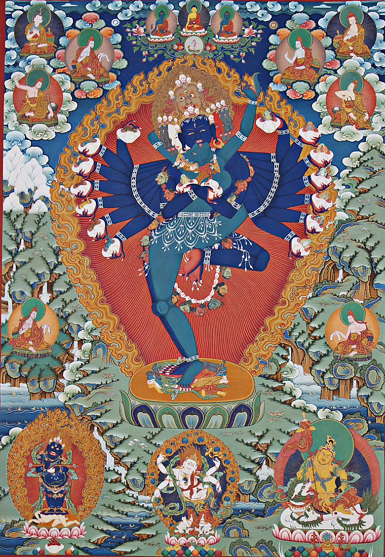 西藏唐卡 佛像 纯手工 画像 镀金唐卡 挂画 西藏卡若文化 喜金刚