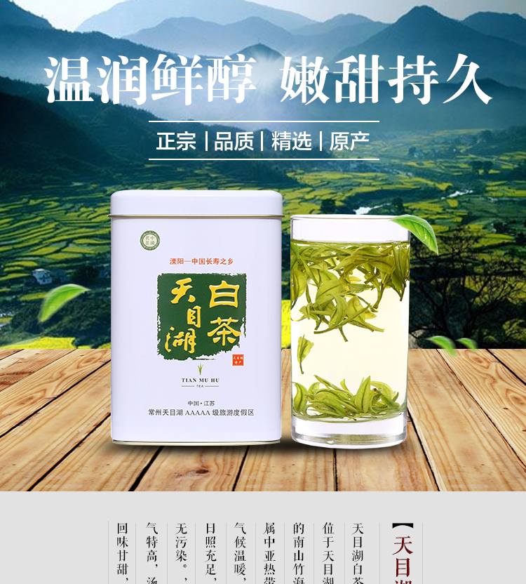 溧阳白茶 天目湖白茶 特产 雨后珍稀白茶茶叶 50g 包邮安吉白茶