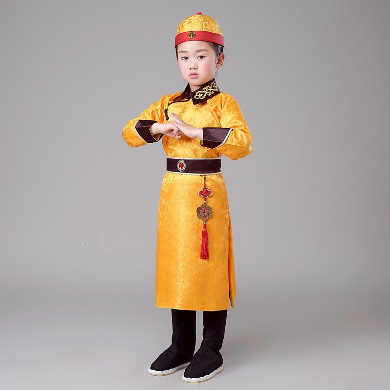 儿童古装清朝皇帝太子阿哥服贝勒服小地主少爷服男孩古代演出服装