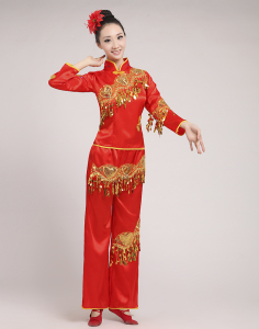 贝荷秧歌服2016新款大码中老年舞蹈演出服装