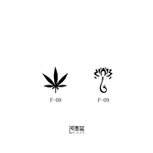 即墨蓝轻文身暂时性半永久纹身贴海娜小模版枫叶白蓝莲花模板