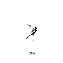 5cm 即墨蓝暂时性轻文身半永久海娜纹身贴天使飞翔镂空模板图案